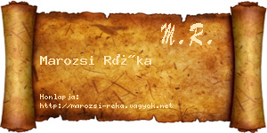 Marozsi Réka névjegykártya